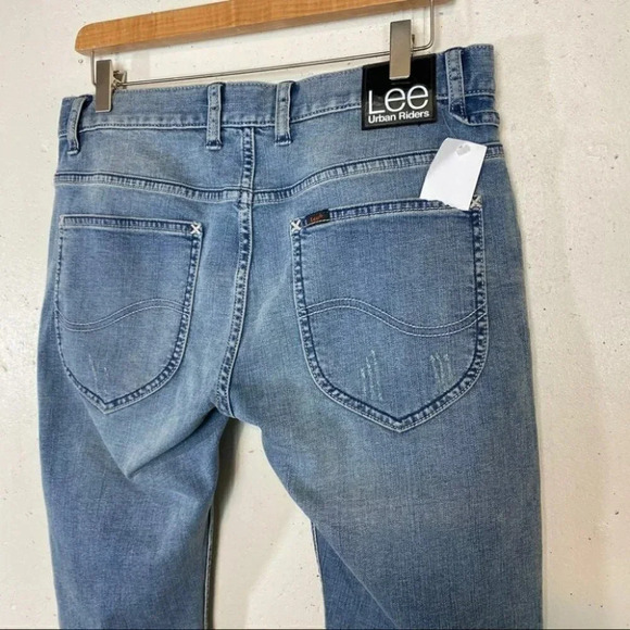 Lee Urban Riders NWT 32/31‎ distressed blue jeans w/camo inserts - Picture 5 of 7